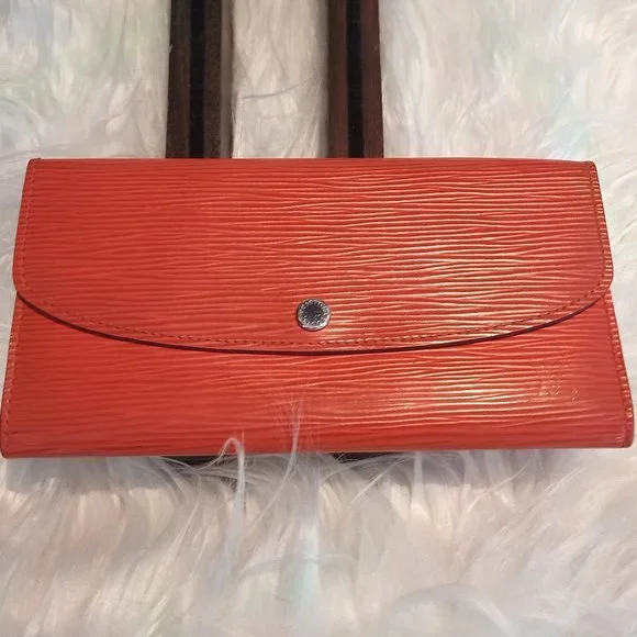 Stunning EUC LV Epi Portefeuille Emilie Long Wallet Orange (Piment) & Fuchsia - Picture 2 of 13